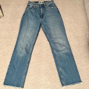 Abercrombie & Fitch Curve Love Ultra High Rise Ankle Straight Jeans